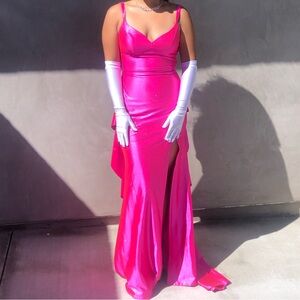 Pink Bow Prom Dress
